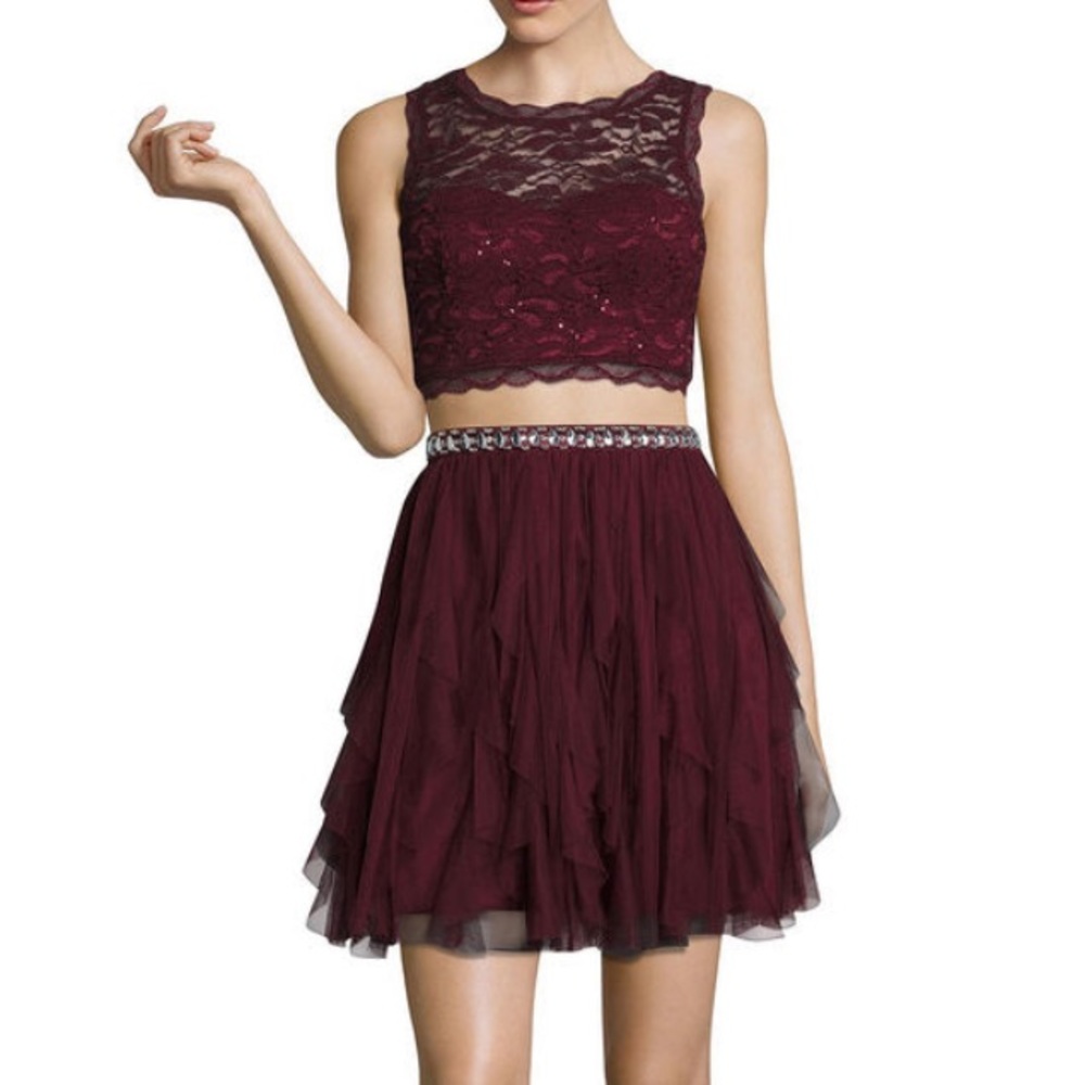 My Michelle Two-Piece Sleeveless Prom/Party Dress